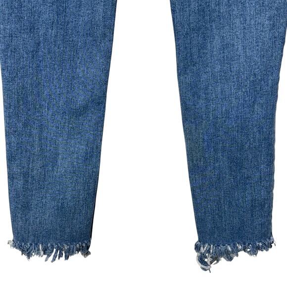 Free People SZ 24 Great Heights Jeans Distressed Low-Rise Frayed Hem We The Free - Picture 6 of 11